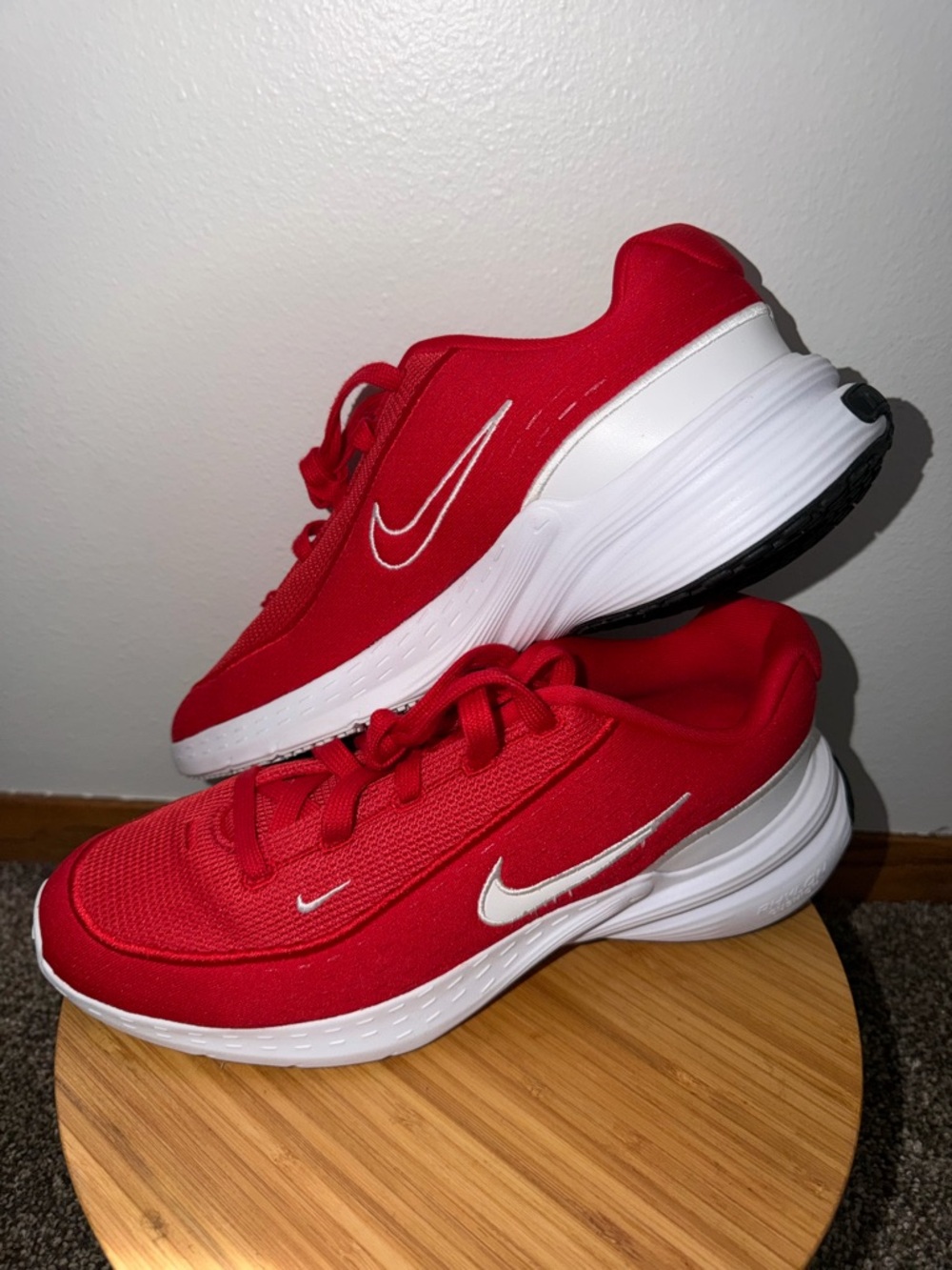 Nike Red Athletic Sneakers with White Swoosh